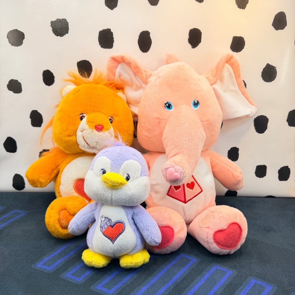 Care Bear Cousins Plush Lot Kids Orange Pink Purple Lion Penguin Elephant